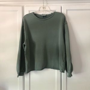 women’s puff sleeve crewneck sweatshirt